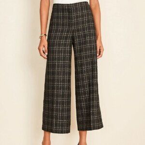 Ann Taylor The Plaid Tweed Wide Leg Marina Pant